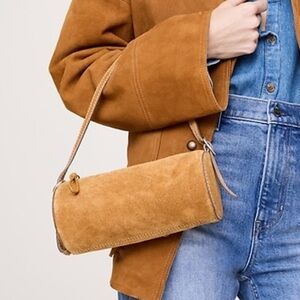 NWT | Banana Republic Suede Barrel Bag | Italian Leather